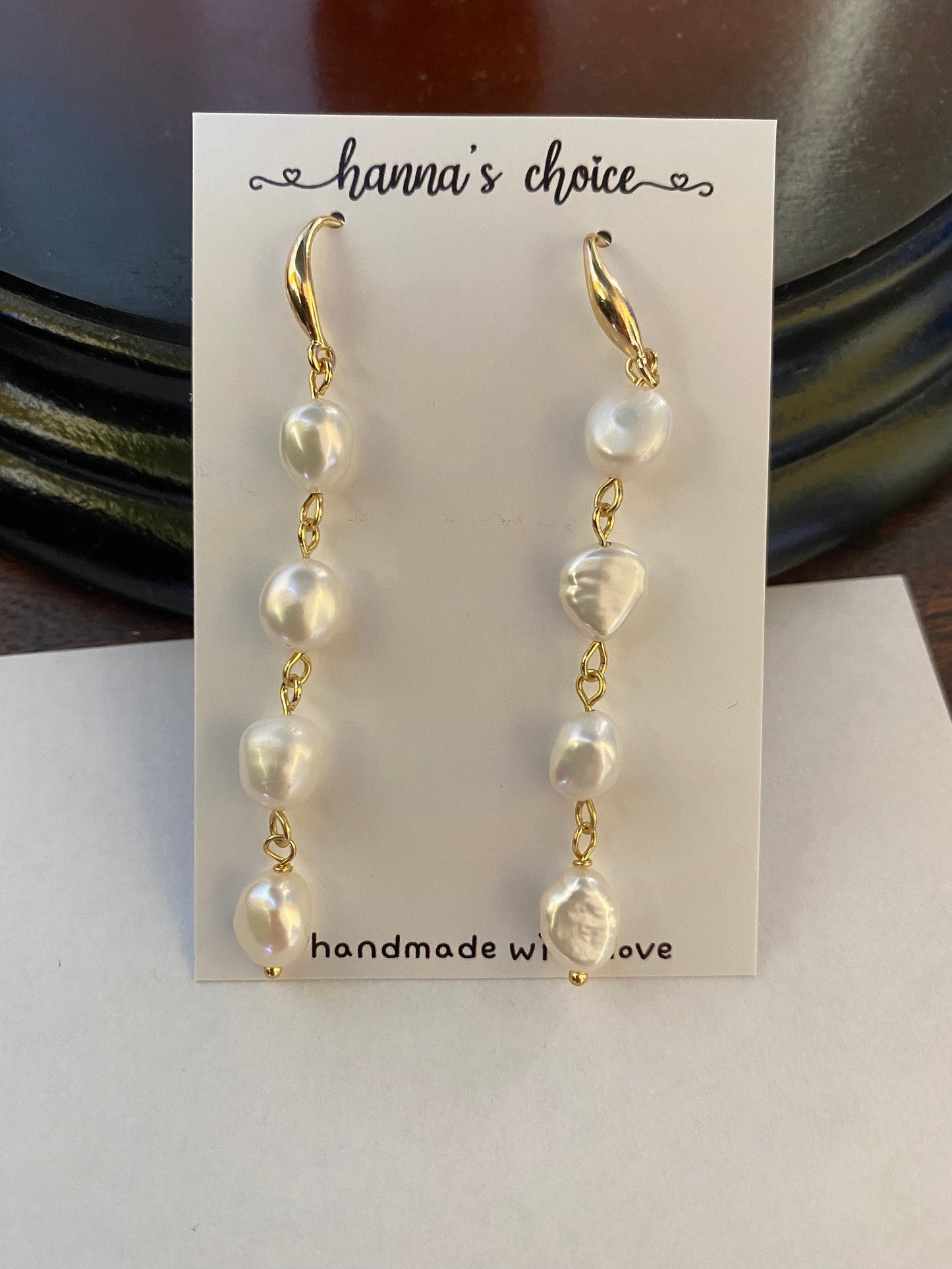 Baroque freshwater pearl dangle earrings
