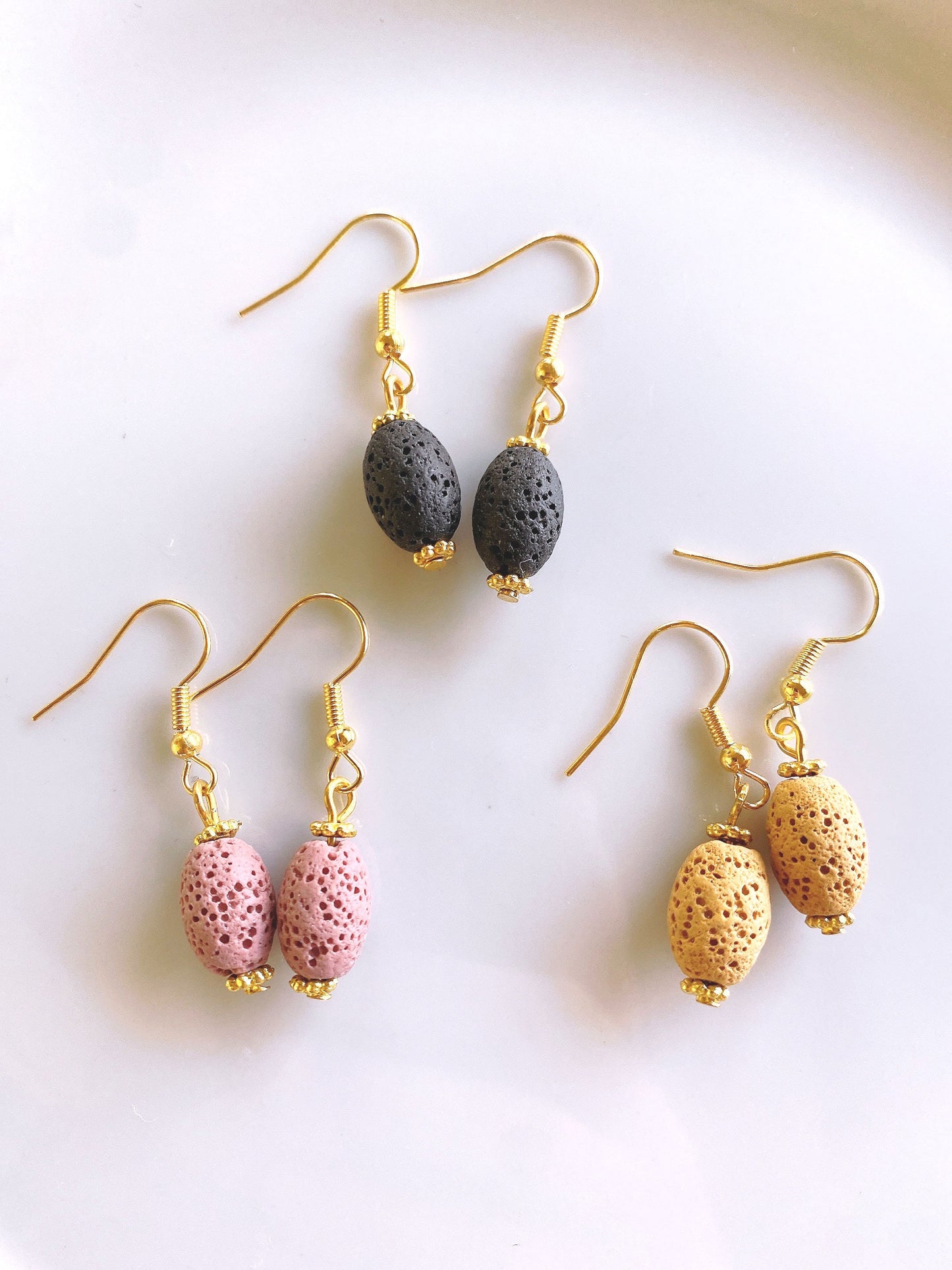 Natural lava rock earrings