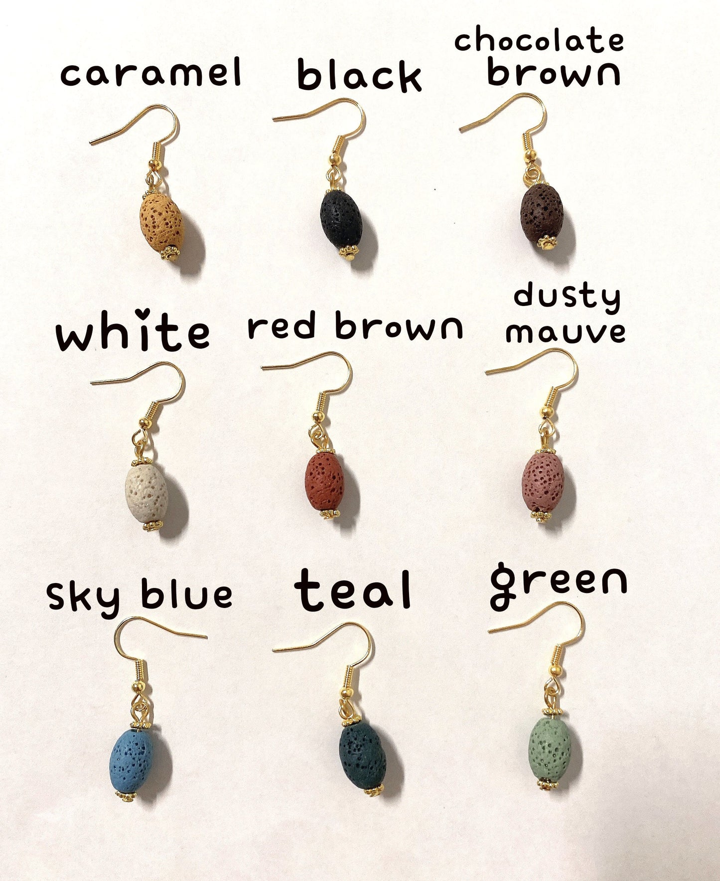 Natural lava rock earrings