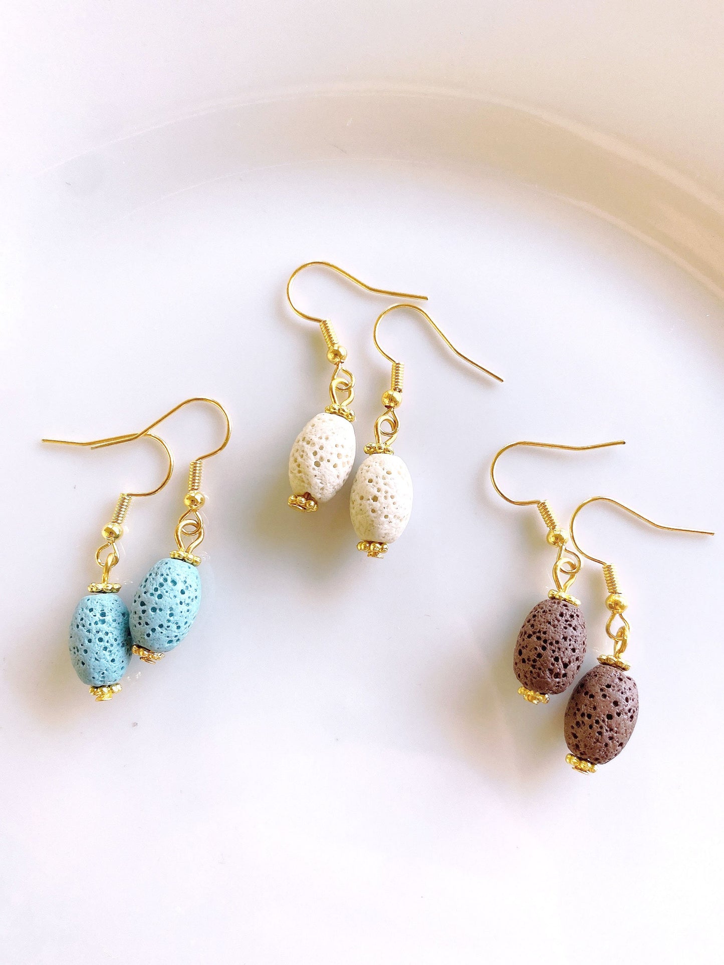 Natural lava rock earrings