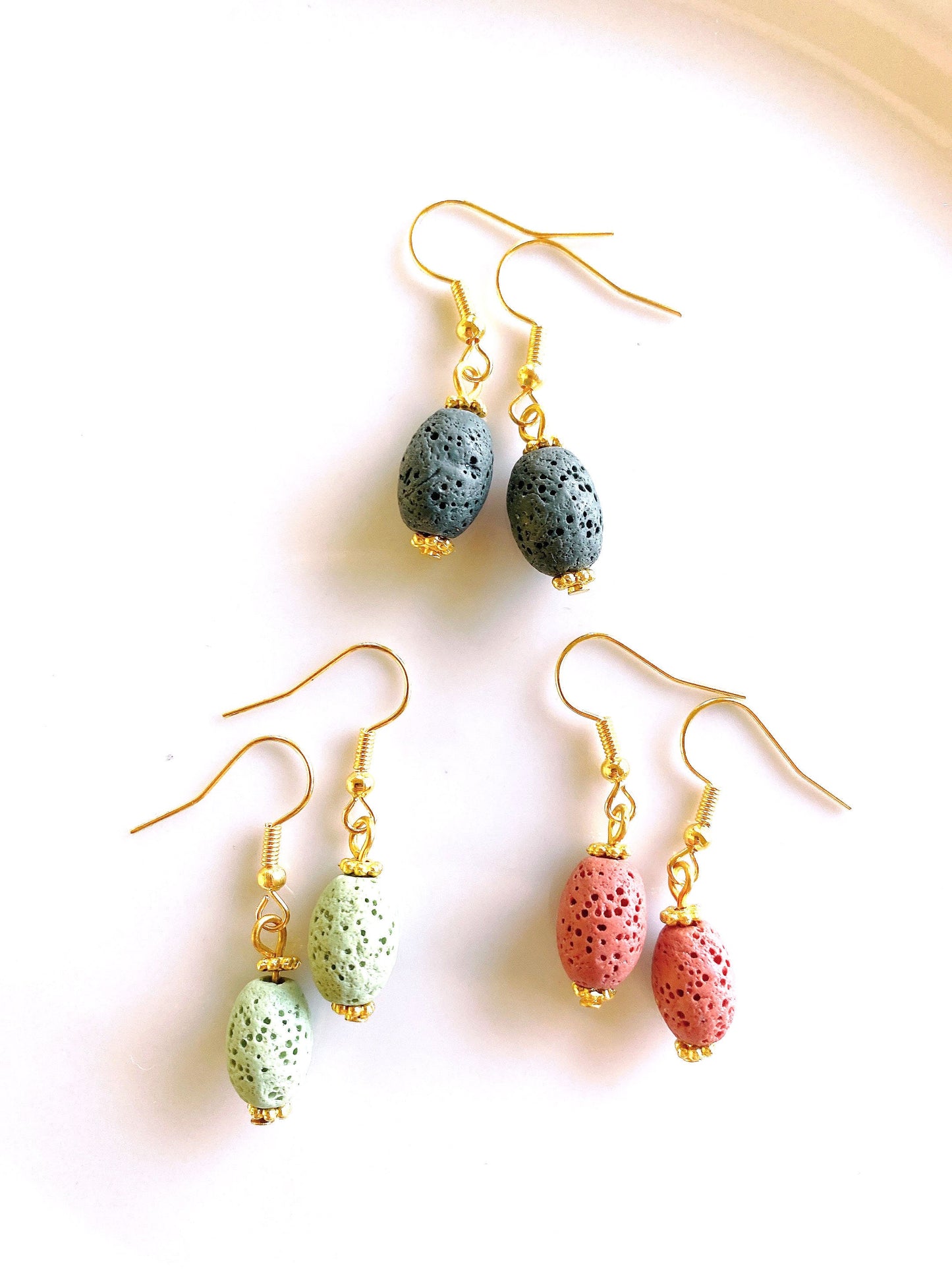 Natural lava rock earrings