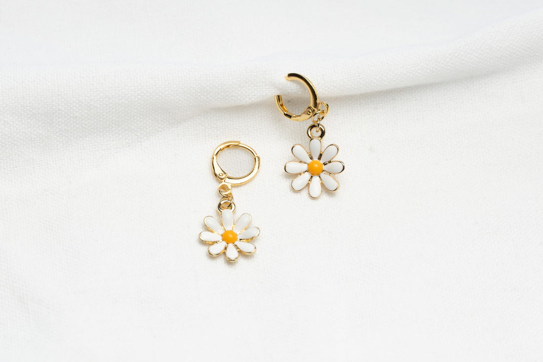 Bloom Into May: Be Your Own Flower with Daisy Charm Hoop Earrings