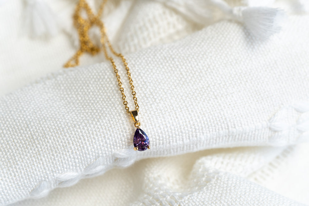 Amethyst Cubic Zirconia Teardrop