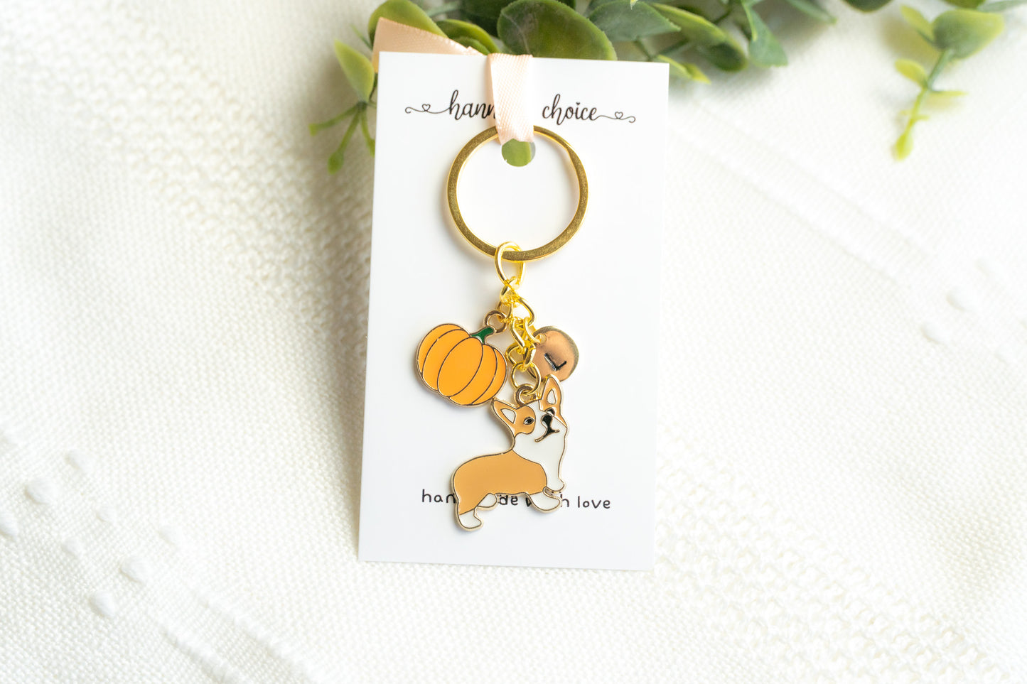 Fall Corgi Keychain