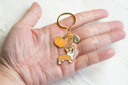 Fall Corgi Keychain