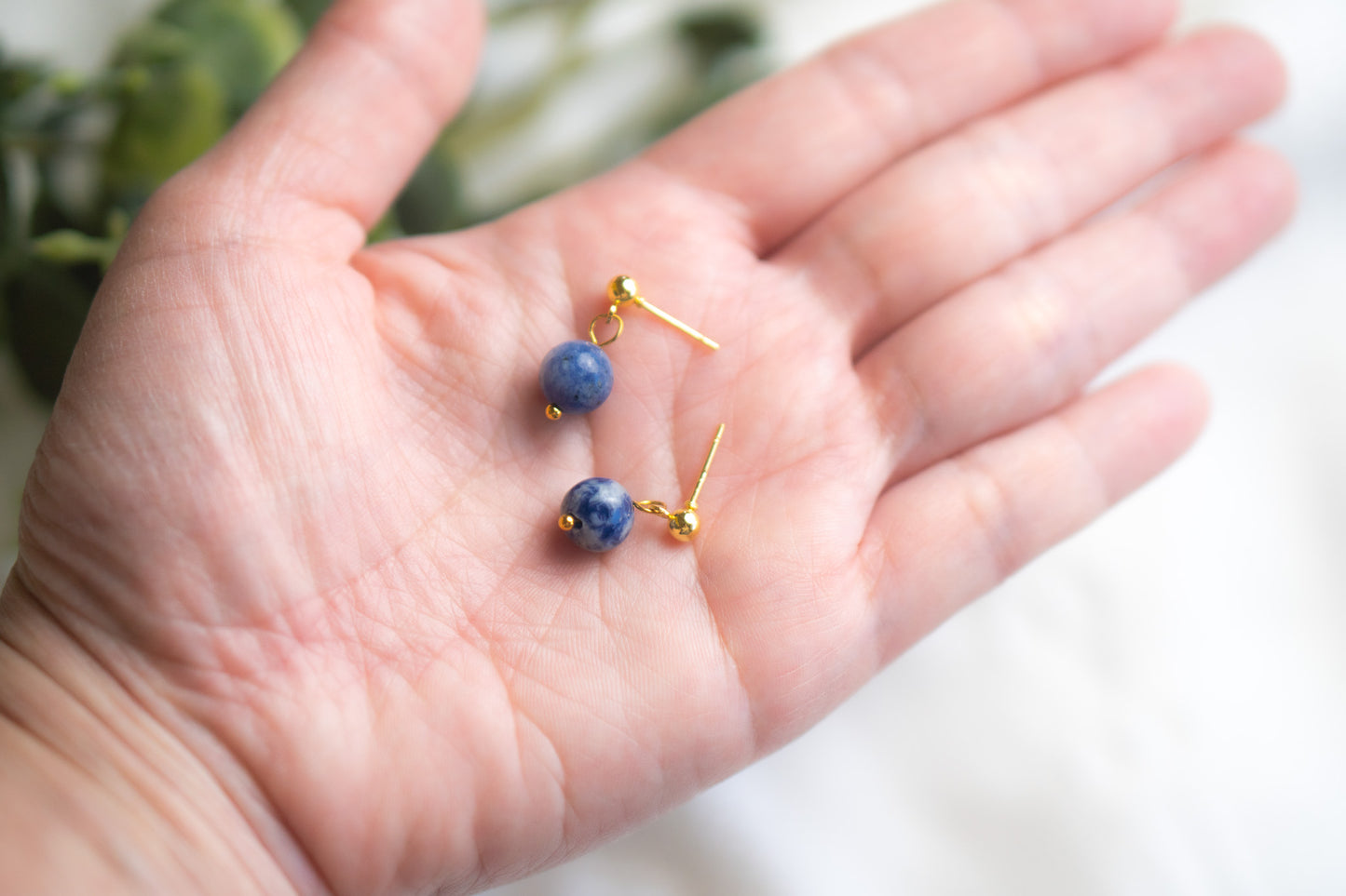 Blue Spot Jasper Drop Earrings