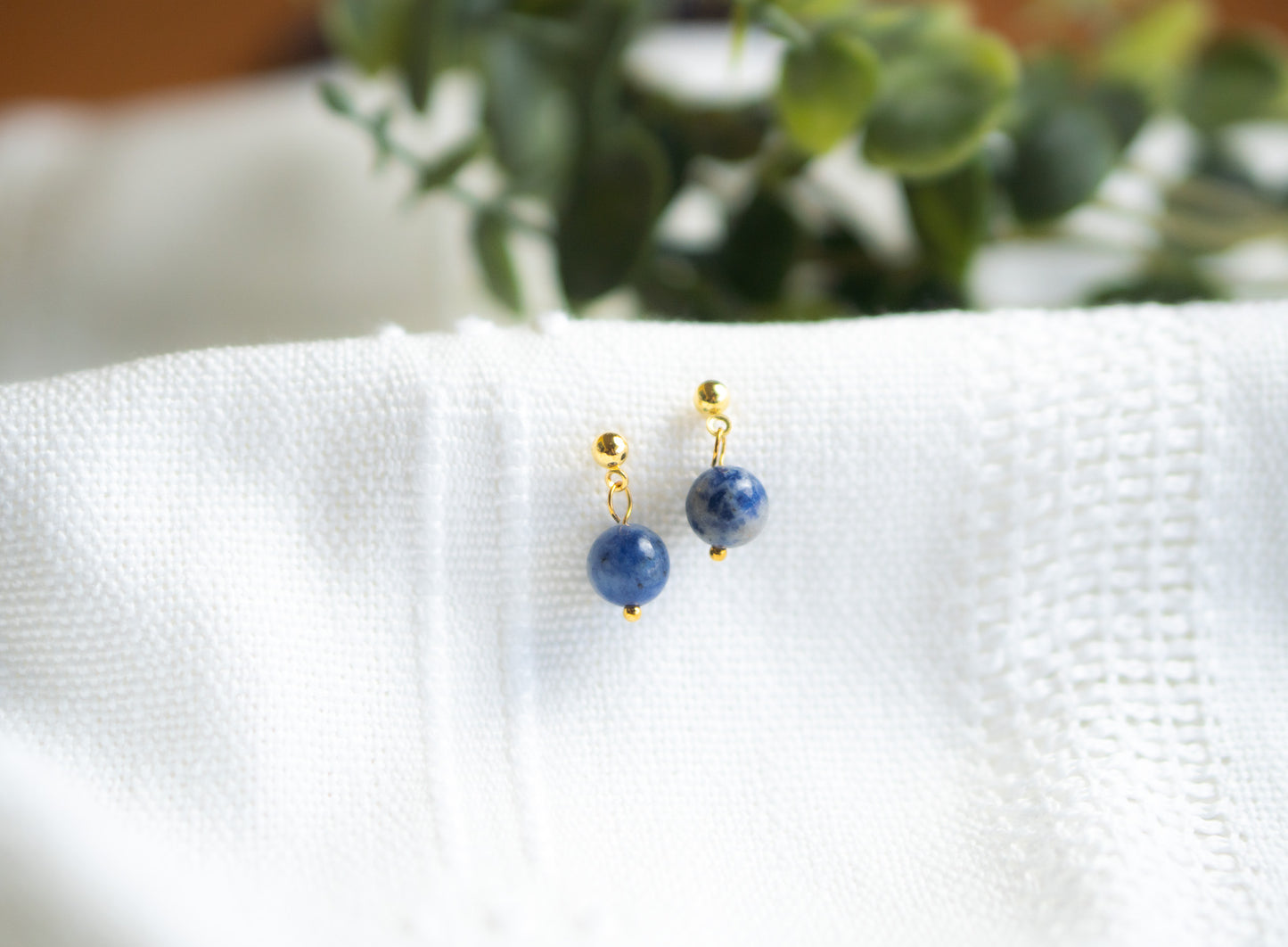 Blue Spot Jasper Drop Earrings