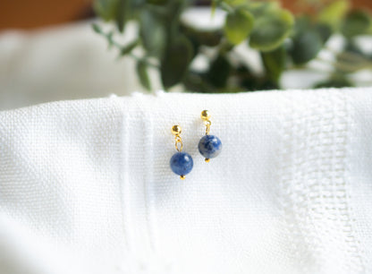 Blue Spot Jasper Drop Earrings