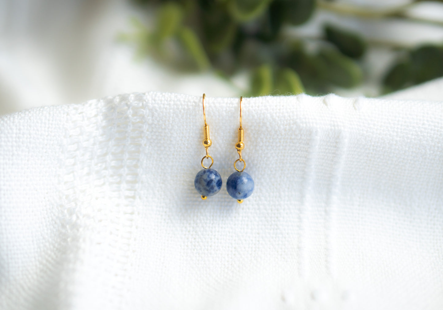 Blue Spot Jasper Drop Earrings