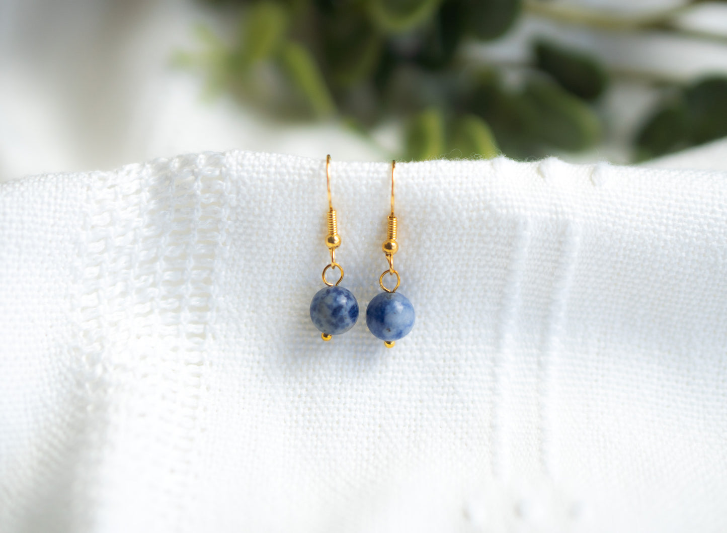 Blue Spot Jasper Drop Earrings