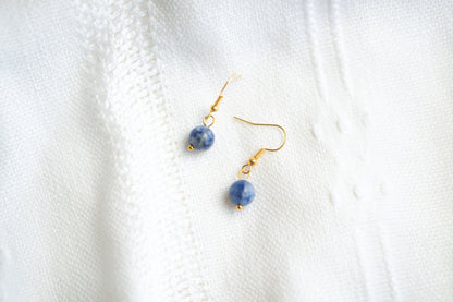 Blue Spot Jasper Drop Earrings