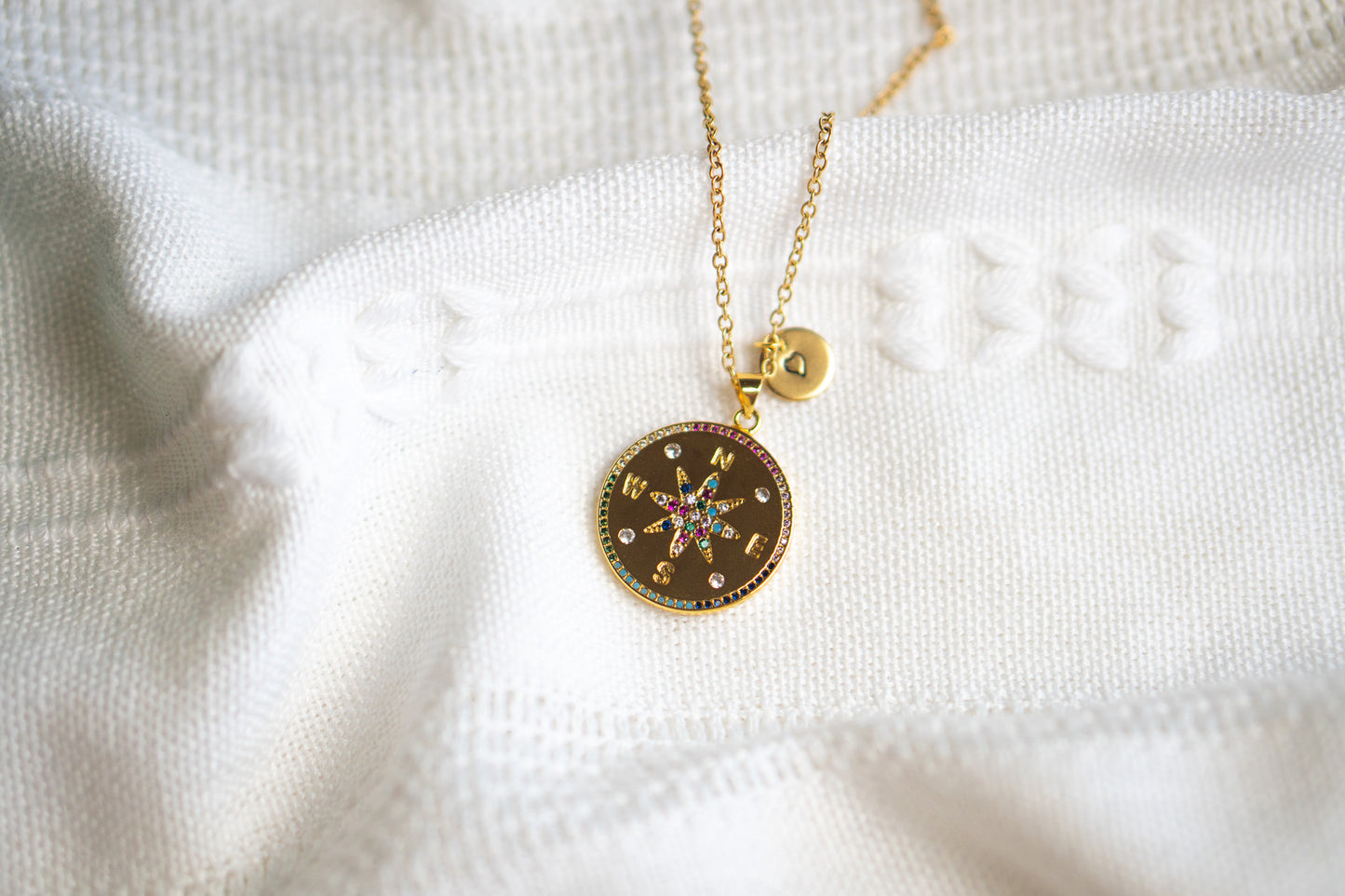 Golden Compass Pendant Necklace