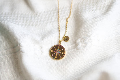 Golden Compass Pendant Necklace