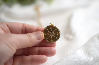 Golden Compass Pendant Necklace