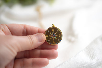 Golden Compass Pendant Necklace