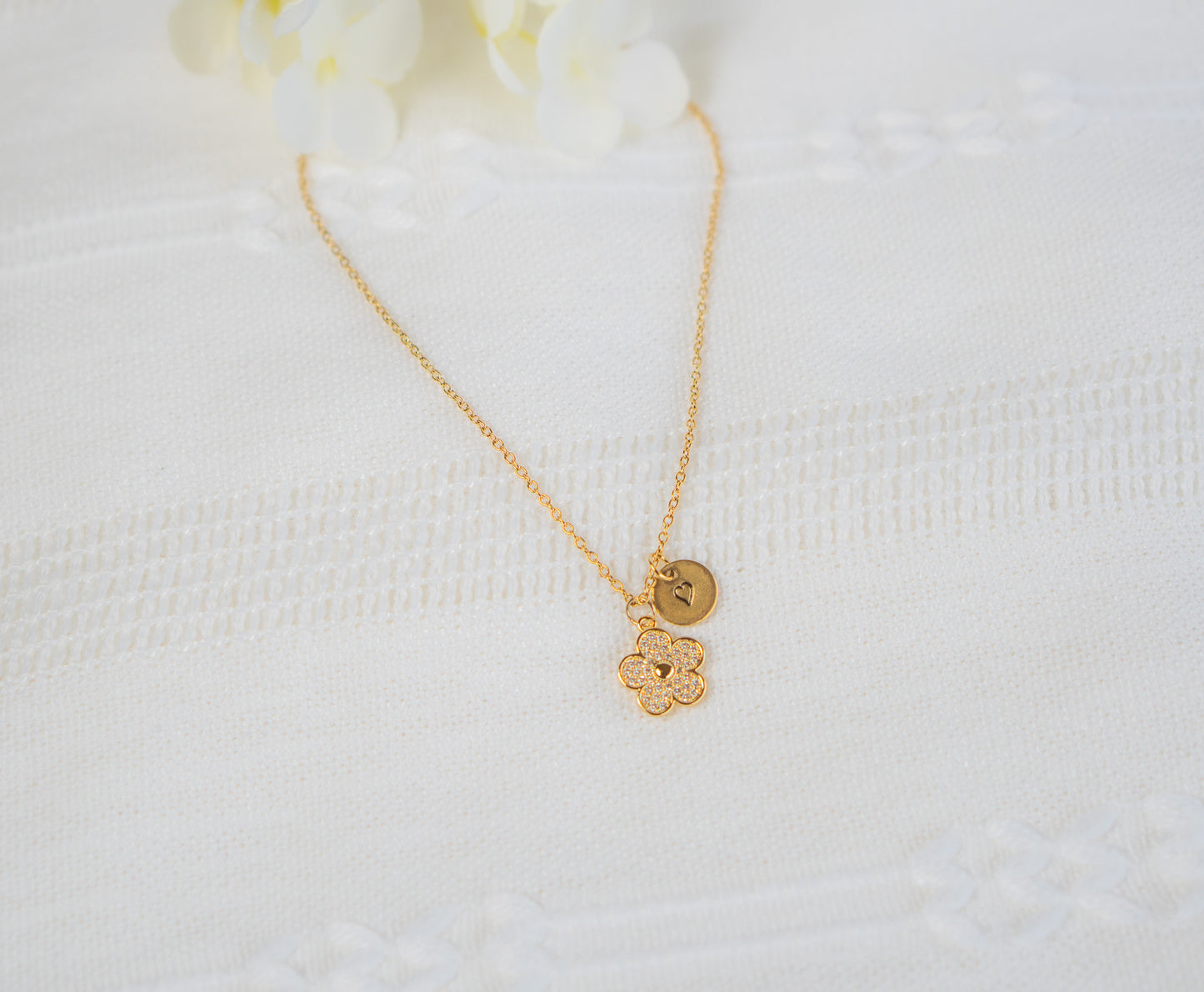 Flower Cubic Zirconia Necklace