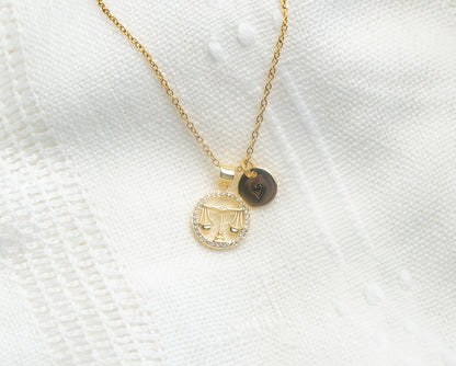 Libra pendant, scales of Justice Pendant necklace