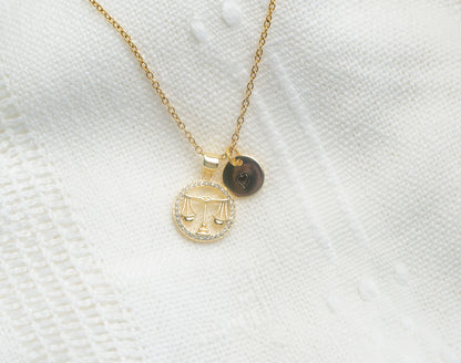 Libra pendant, scales of Justice Pendant necklace