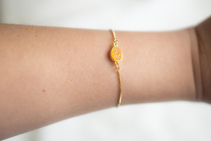 Simple Yellow - Orange Druzy Bracelet