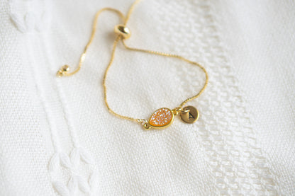 Simple Yellow - Orange Druzy Bracelet