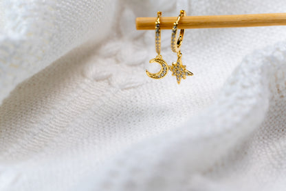 Dainty Celestial Huggie Hoop