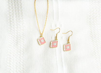 Cute Book Charm Necklace