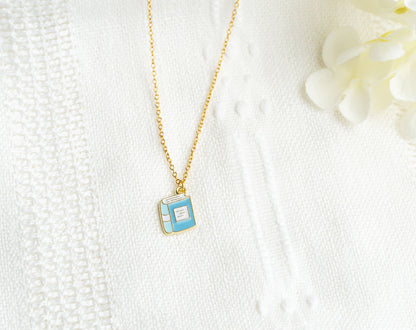 Cute Book Charm Necklace