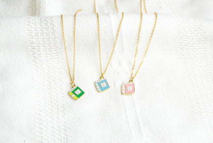 Cute Book Charm Necklace