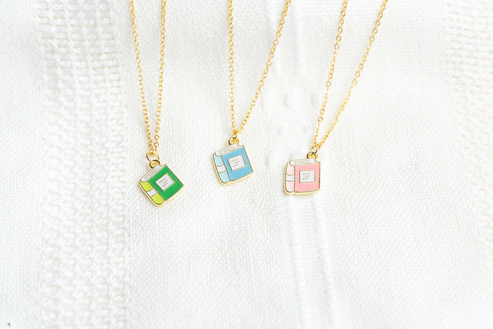 Cute Book Charm Necklace