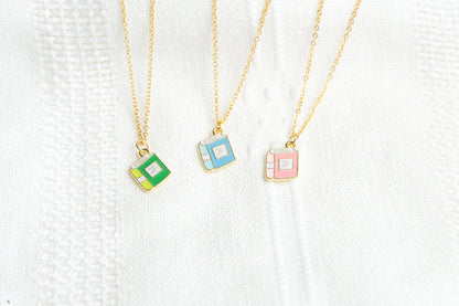 Cute Book Charm Necklace