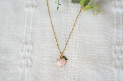 Pink Peach Fruit Necklaces