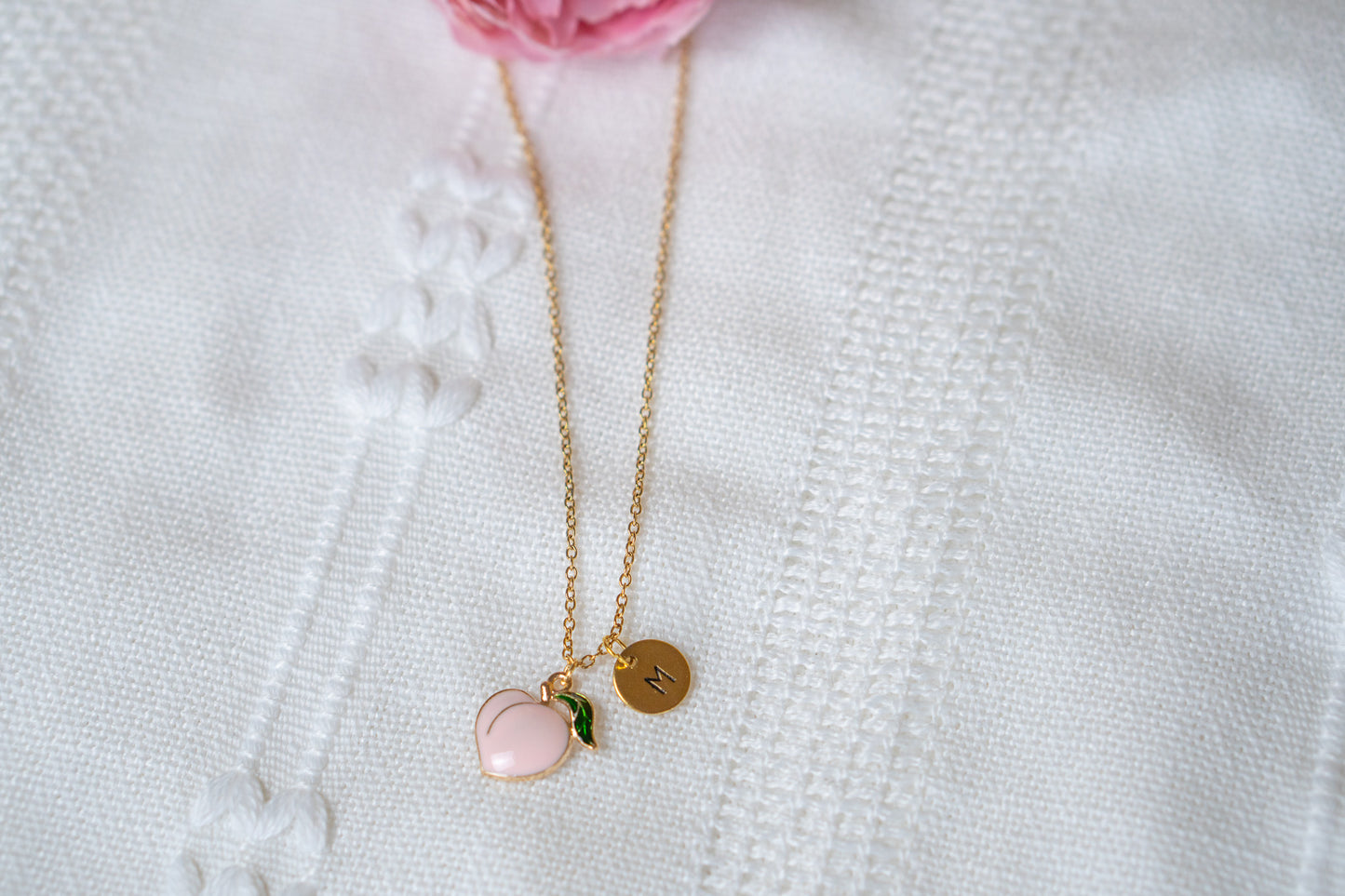 Pink Peach Fruit Necklaces