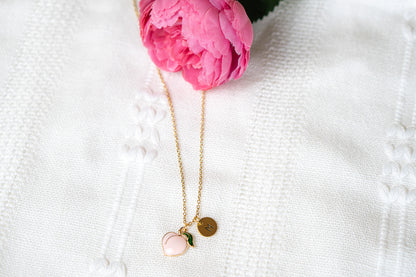 Pink Peach Fruit Necklaces