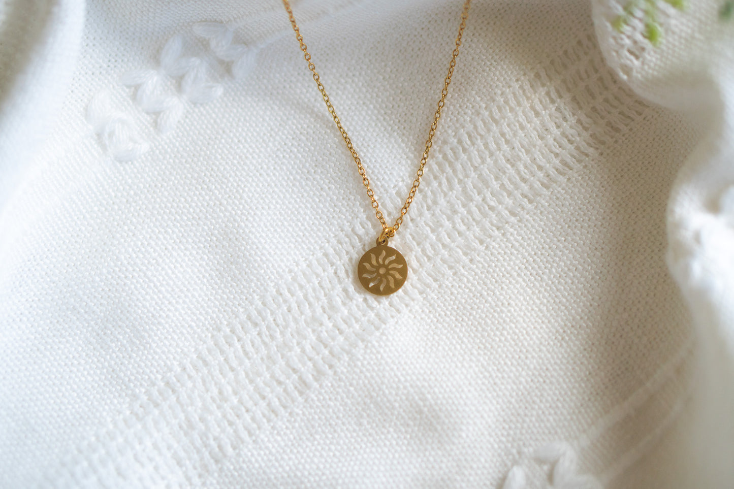 Dainty Gold Sun Necklace