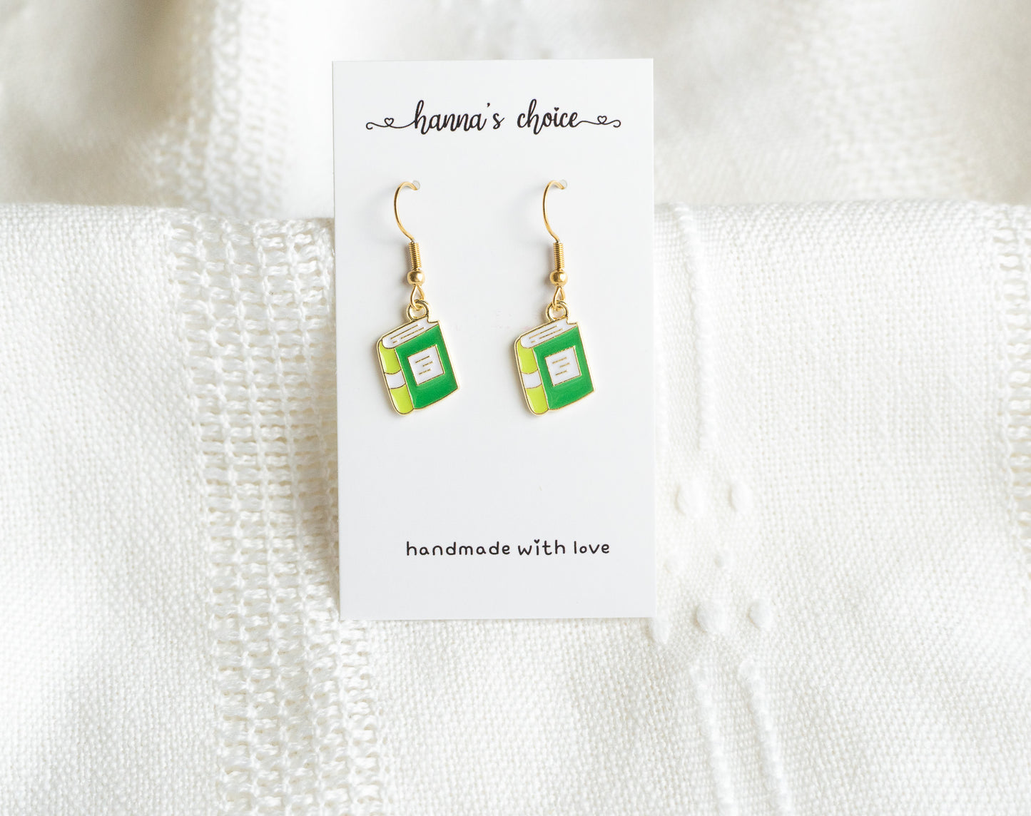 Cute Book Charm Earrings