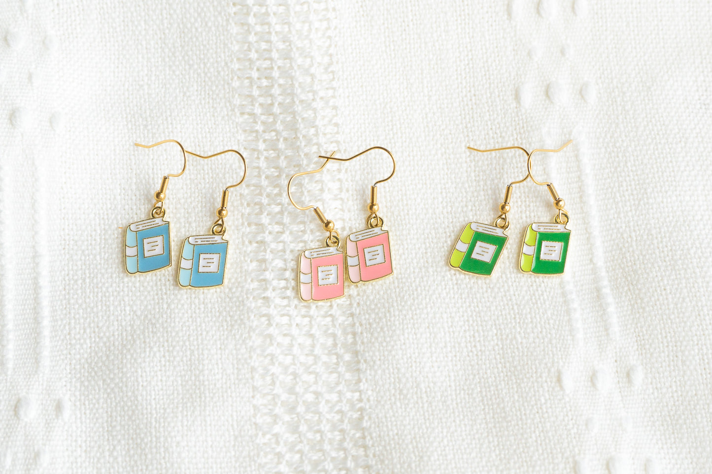 Cute Book Charm Earrings
