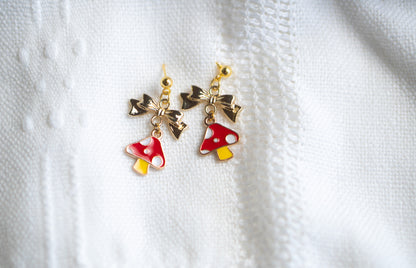 Red Mushroom Earrings