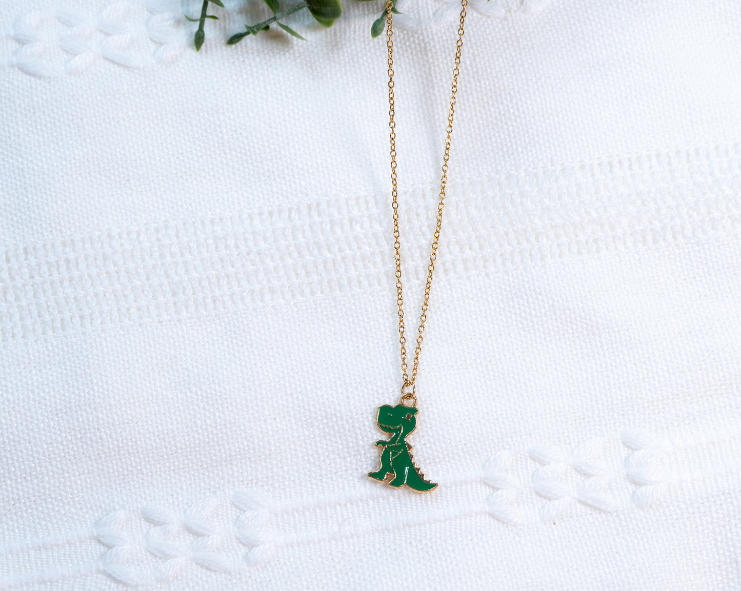 Green Dinosaur Necklace