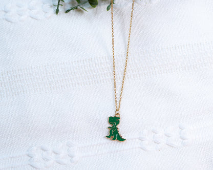 Green Dinosaur Necklace