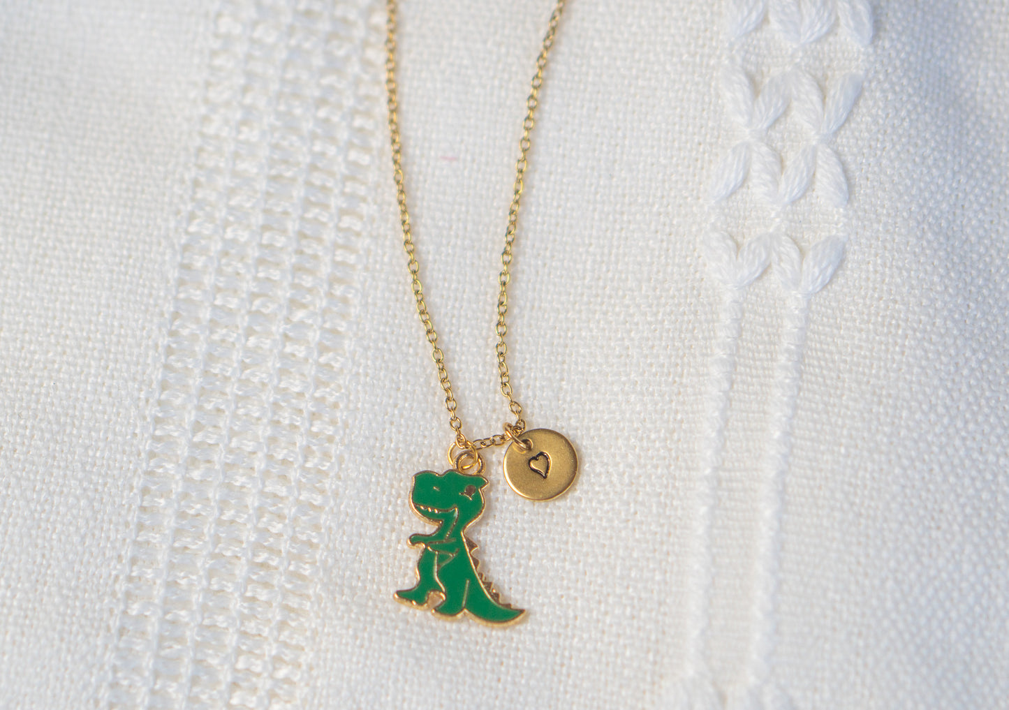 Green Dinosaur Necklace