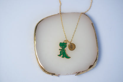 Green Dinosaur Necklace