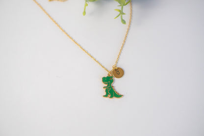 Green Dinosaur Necklace