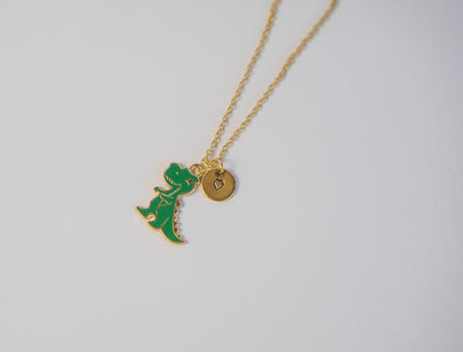 Green Dinosaur Necklace