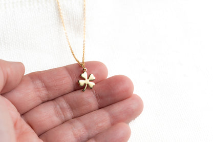 Dainty Gold Four leaf Clover