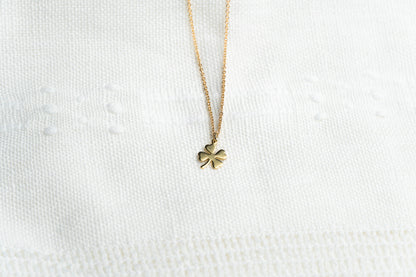 Dainty Gold Four leaf Clover