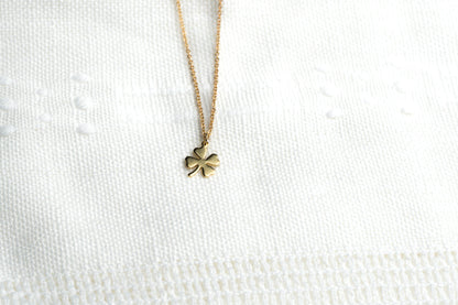 Dainty Gold Four leaf Clover