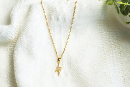 Gold Lightning Bolt Necklace