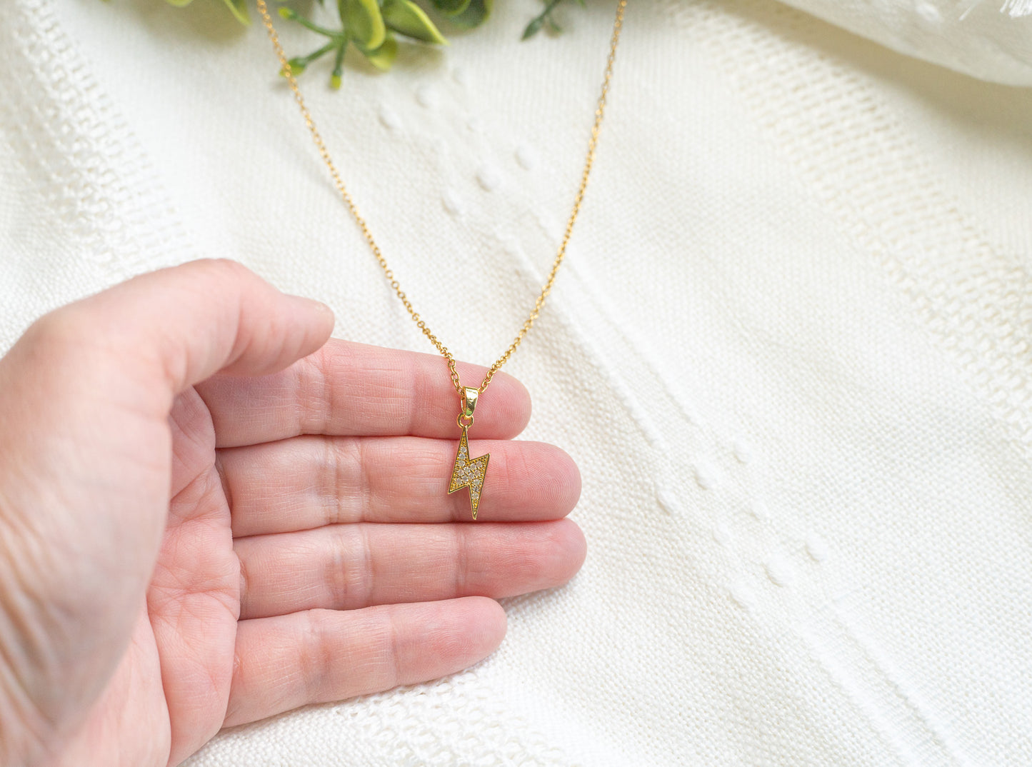 Gold Lightning Bolt Necklace