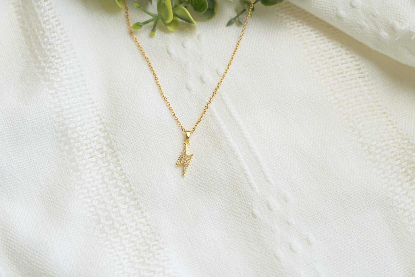 Gold Lightning Bolt Necklace