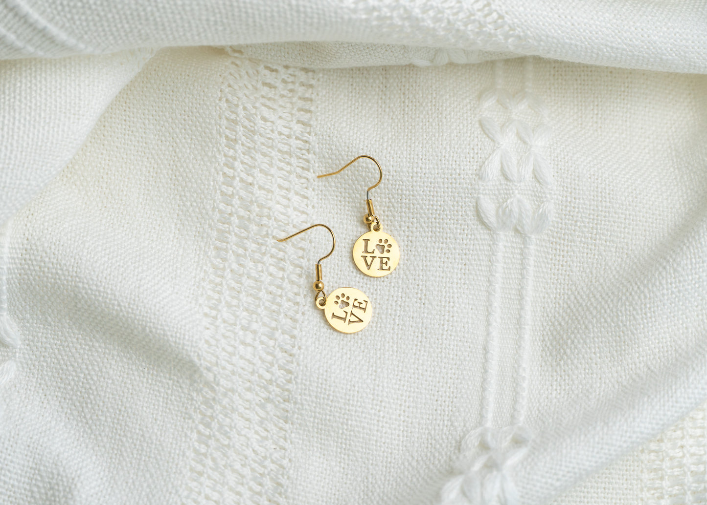 Dog Paw Love Earrings